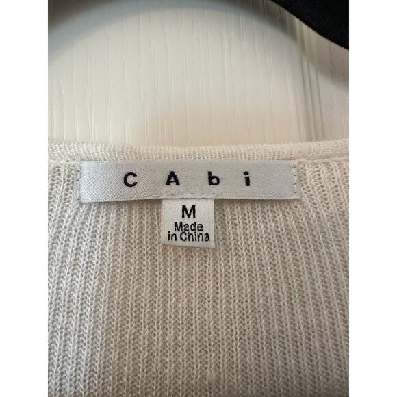 CAbi Cream & Taupe Bon Voyage Riviera Linen Blend Duster Cardigan Size M - Picture 3 of 6